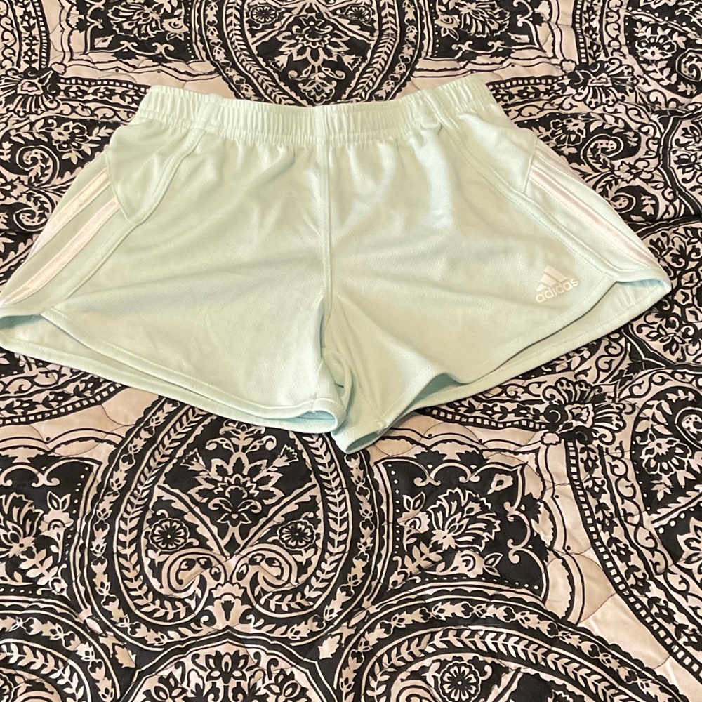 Adidas Kid’sLight Green Athletic Shorts